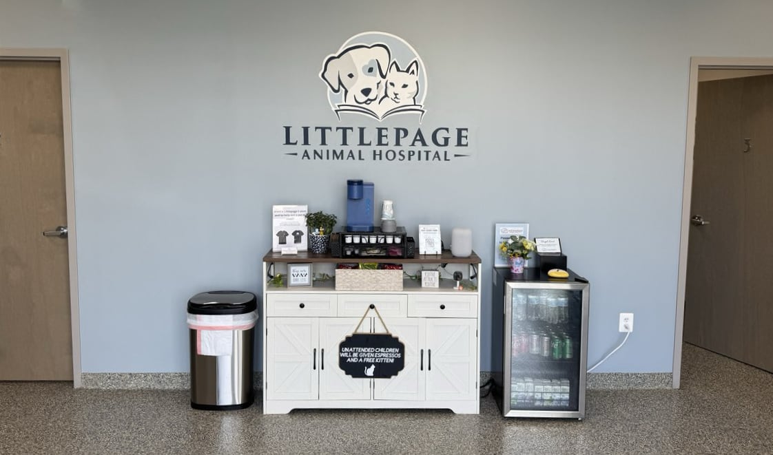 The lobby of Littlepage Animal Hospital